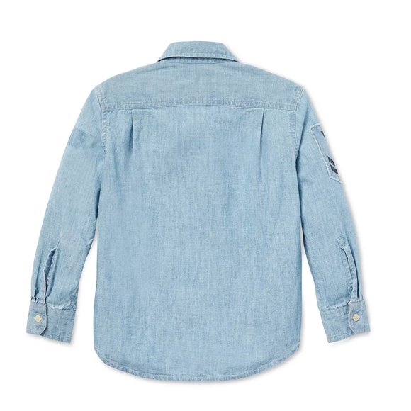 NWT POLO RALPH LAUREN Toddler Boys Chambray Cotton Shirt Sz 4 4T - Picture 2 of 12